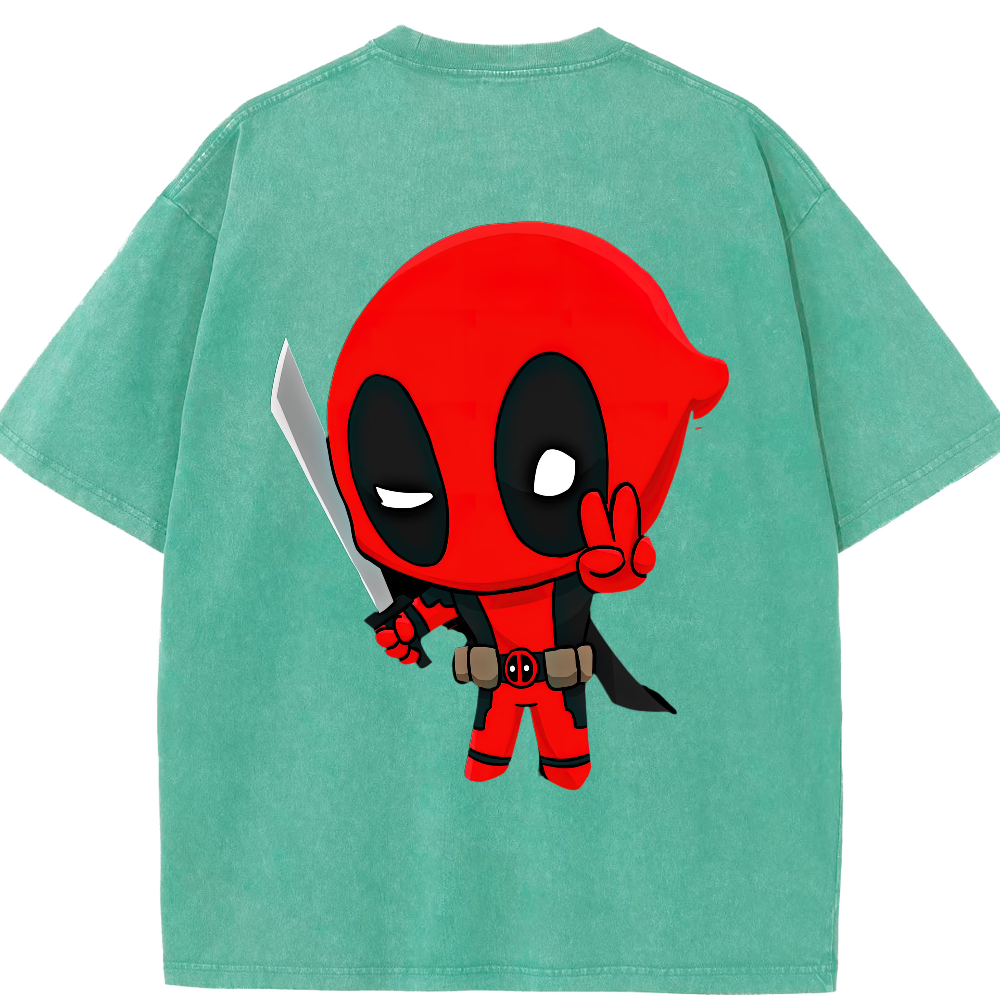 （画像用） Deadpool デッドプール 綿100% ヴィンテージ風 半袖Tシャツ（背面プリント）